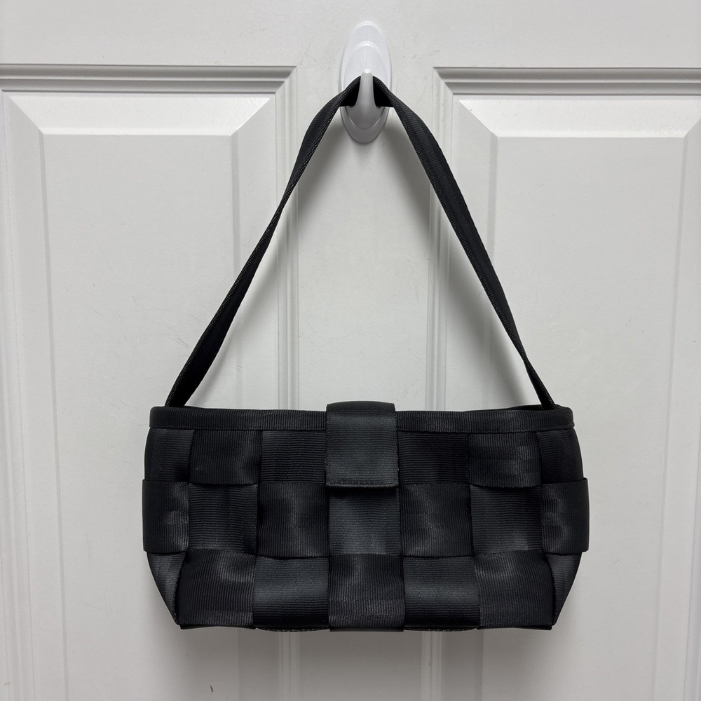 Harveys Seat Belt Bag Charcoal Gray Woven Satchel Shoulder Bag